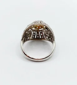 Bague boule Art Déco or blanc, diamant taille rose (circa 1920)