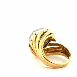 Bague Boule Cocktail Or Jaune Diamants