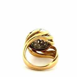 Bague Boule Cocktail Or Jaune Diamants