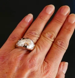 Bague Boule Diamants, Or Blanc