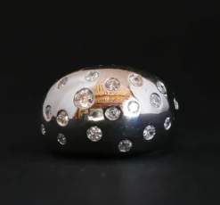 Bague Boule Diamants, Or Blanc