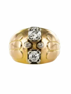 Bague boule duo de diamants