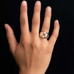 Bague boule duo de diamants