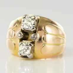 Bague boule duo de diamants