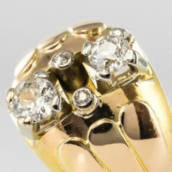 Bague boule duo de diamants