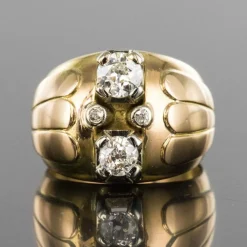 Bague boule duo de diamants