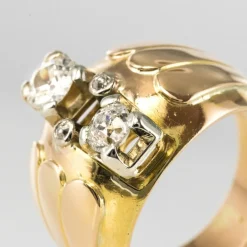 Bague boule duo de diamants