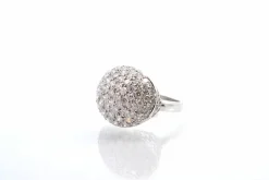 Bague boule Or blanc Diamants