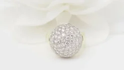 Bague boule Or jaune Diamants