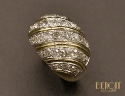 Bague Boule or jaune diamants