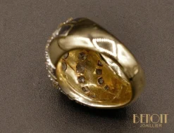 Bague Boule or jaune diamants