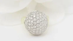 Bague boule Or jaune Diamants