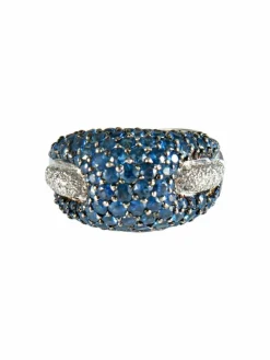 Bague Boule Pavage Saphirs