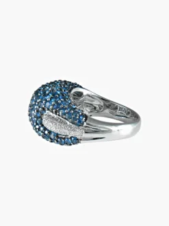 Bague Boule Pavage Saphirs