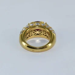 Bague boule rubis et diamants