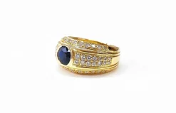 Bague boule saphir et diamants