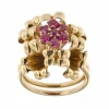 Bague bouquet avec rubis