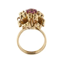 Bague bouquet avec rubis