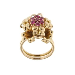 Bague bouquet avec rubis