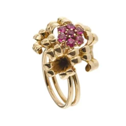 Bague bouquet avec rubis