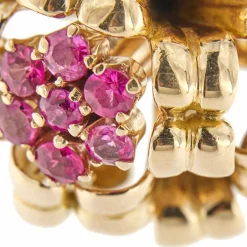 Bague bouquet avec rubis