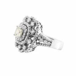 Bague Brillant Princesse Or Blanc et Diamant