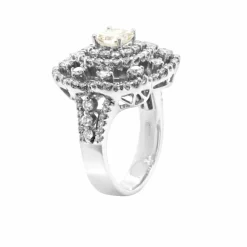 Bague Brillant Princesse Or Blanc et Diamant