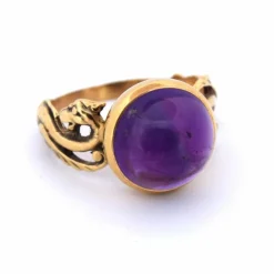 Bague cabochon améthyste