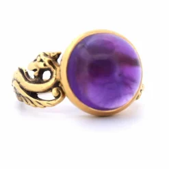 Bague cabochon améthyste