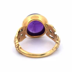 Bague cabochon améthyste