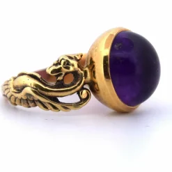 Bague cabochon améthyste