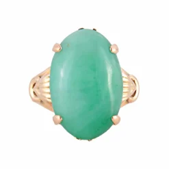 Bague cabochon de jade
