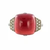 Bague Calcédoine pain de sucre et Diamants