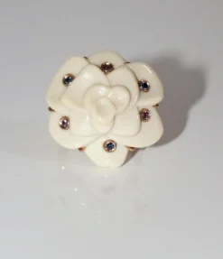 Bague Camélia Saphirs Et Améthystes