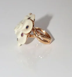 Bague Camélia Saphirs Et Améthystes