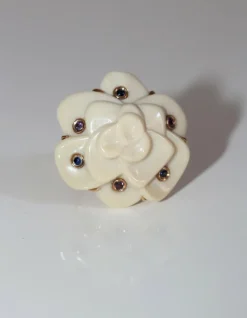 Bague Camélia Saphirs Et Améthystes