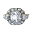 Bague carrée Art Déco diamants