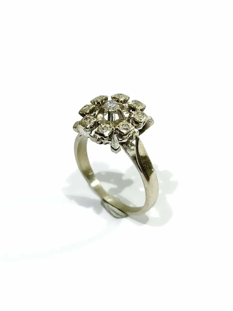 Bague Carrée Or Blanc Diamants