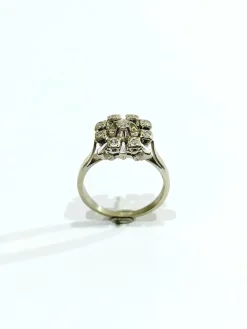 Bague Carrée Or Blanc Diamants