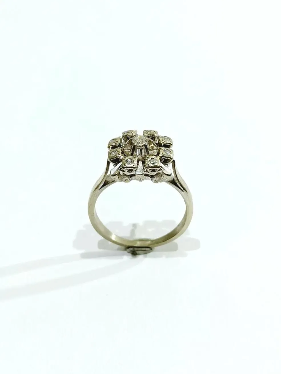Bague Carrée Or Blanc Diamants