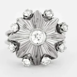 Bague Carrousel - platine, or gris et diamants