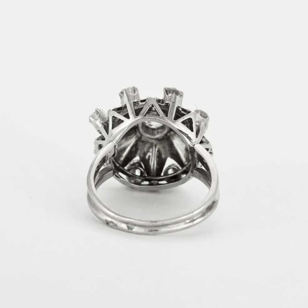 Bague Carrousel - platine, or gris et diamants