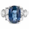 Bague Ceylan or gris saphir bleu diamants