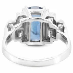 Bague Ceylan or gris saphir bleu diamants