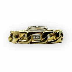 Bague Chaîne deux ors et diamants