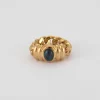 Bague chaîne en Or jaune & saphir
