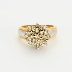 Bague "Chardon" or jaune et diamants