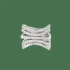 Bague chevalière 5 rangs diamants