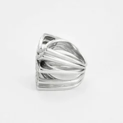 Bague chevalière 5 rangs diamants
