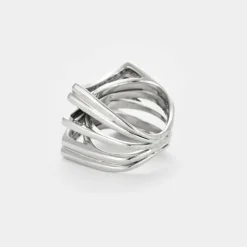 Bague chevalière 5 rangs diamants